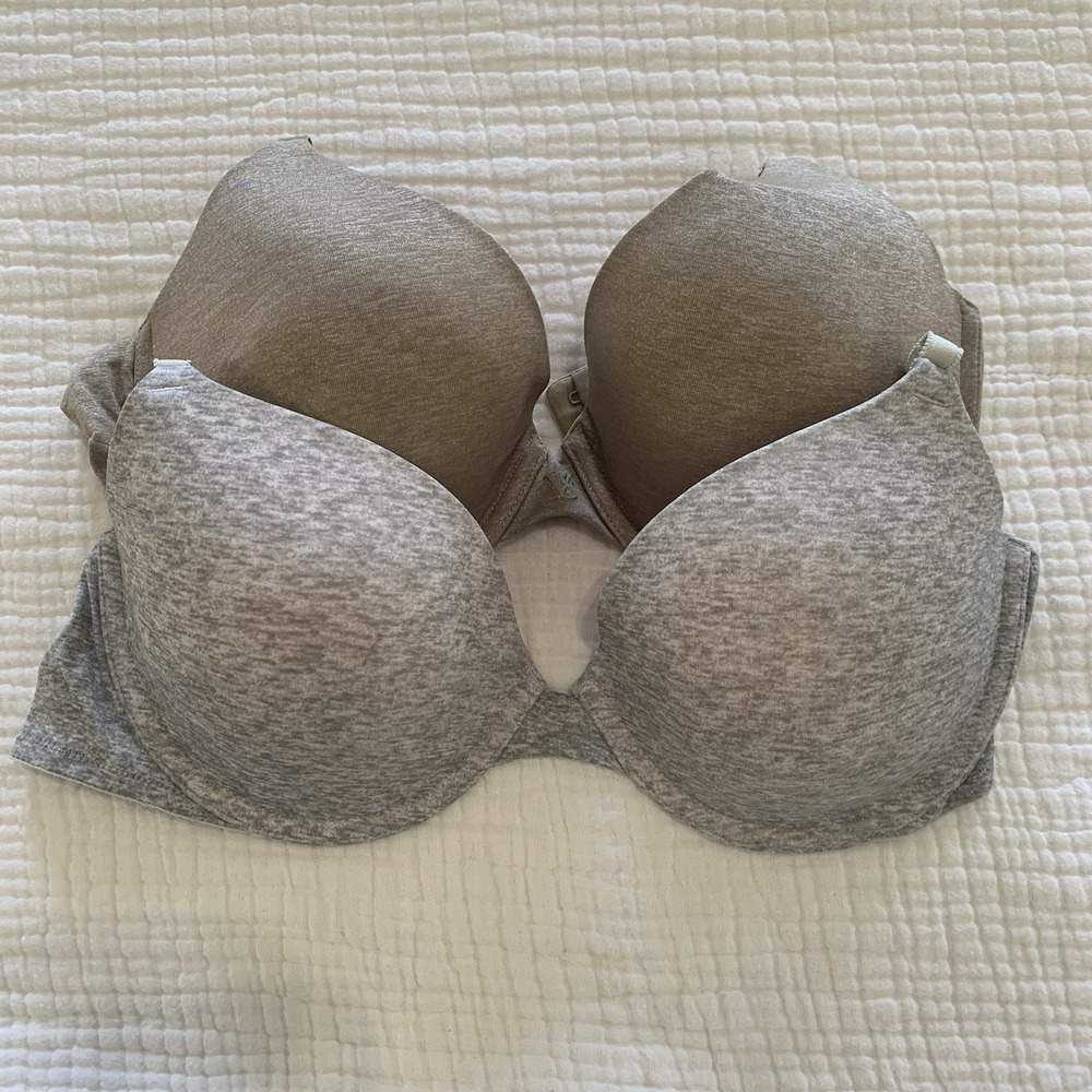 Victoria's Secret PINK 32DD  Lightly Lined‎ Underwire T-Shirt Bra Demi Lot Of 2